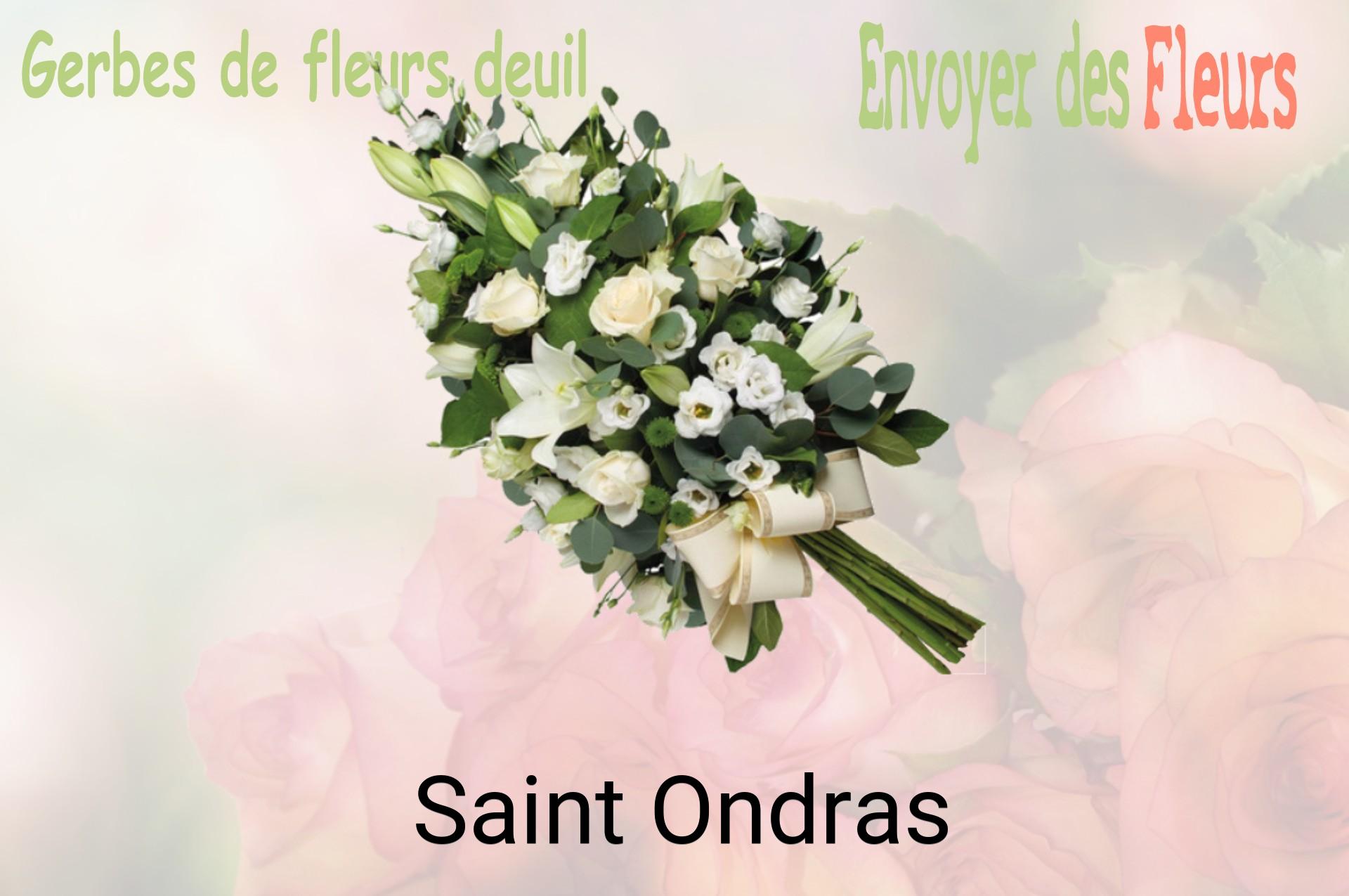 Gerbe de fleurs de deuil livrée à Saint-Ondras